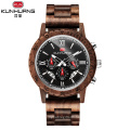 KUNHUANG KH1014 2020 new wooden watch men's fashion three-eye, six-pin multi-function quartz watch men's office watch
